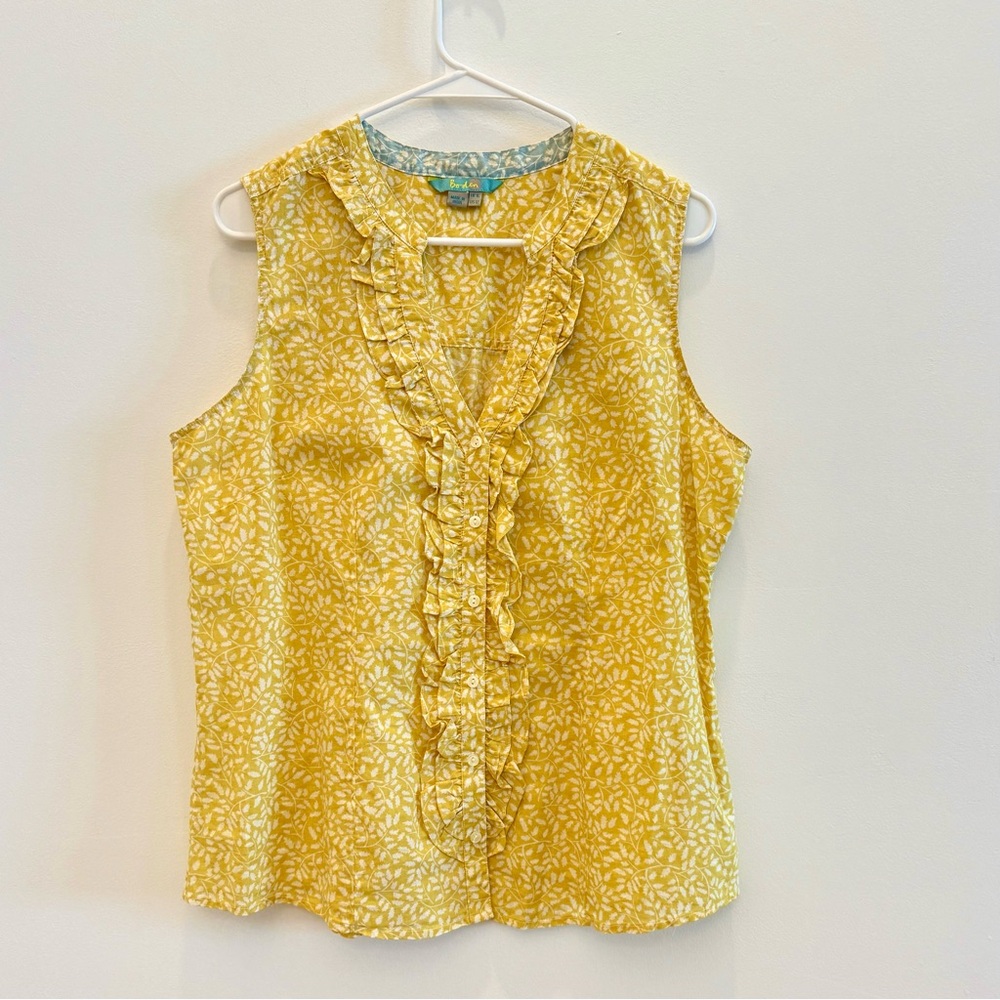 Boden Yellow Sleeveless Blouse